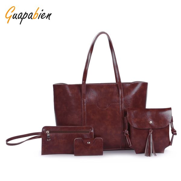 guapabien 4pcs women pu leather tote handbag shoulder crossbody bag wristlet card holder
guapabien 4pcs women pu leather tote handbag shoulder crossbody bag wristlet card holder