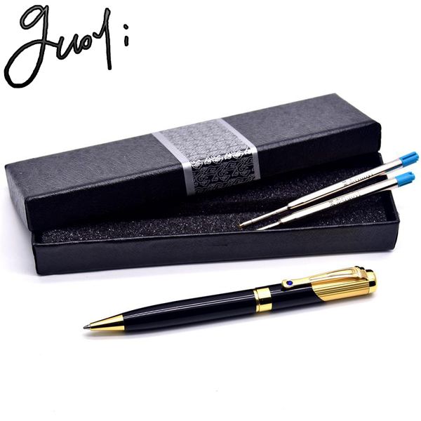 guoyi d28 two-color gold metal ballpoint pen. office school stationery writing gift box packaging metal pen, Blue;orange
guoyi d28 two-color gold metal ballpoint pen. office school stationery writing gift box packaging metal pen, Blue;orange