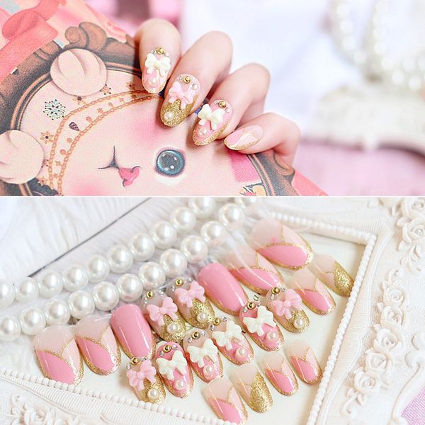 24pcs/lot faux ongles full cover false nails 3d pink bow glitter pearl rhinestone artificial nails finished french designs bride, Red;gold
24pcs/lot faux ongles full cover false nails 3d pink bow glitter pearl rhinestone artificial nails finished french designs bride, Red;gold
