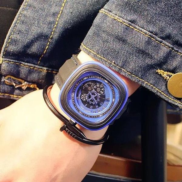 wind gear second hand quartz watch men and women imitation mechanical dial men's large dial square watch, Slivery;brown
wind gear second hand quartz watch men and women imitation mechanical dial men's large dial square watch, Slivery;brown