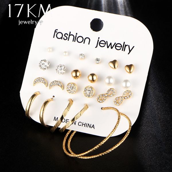 17km fashion female earrings set for women mixed rhinestone crystal simulated pearl big circle earrings brincos party jewelry, Golden;silver
17km fashion female earrings set for women mixed rhinestone crystal simulated pearl big circle earrings brincos party jewelry, Golden;silver