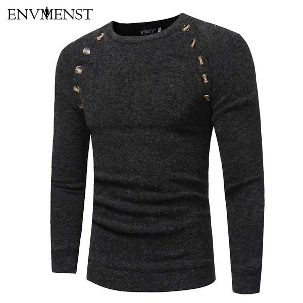 envmenst 2017 new style shoulder button men sweater simple o-neck slim fit leisure pullover men sweaters knitting, White;black
envmenst 2017 new style shoulder button men sweater simple o-neck slim fit leisure pullover men sweaters knitting, White;black