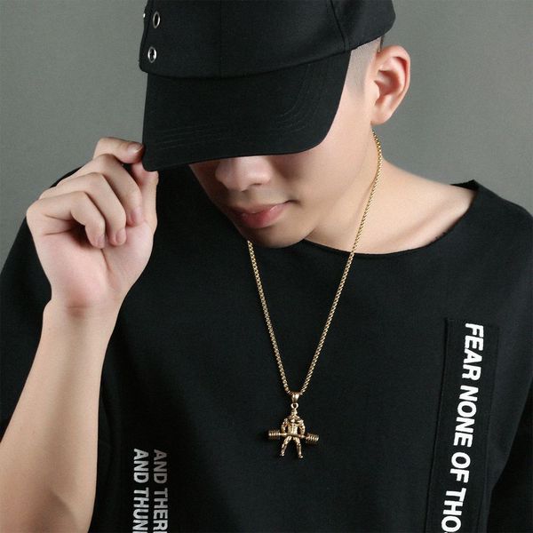 titanium steel pendant necklace,auniquestyle hip-hop sport fitness men male muscular hercules dumbbell weight lifting gym jewelry, Silver
titanium steel pendant necklace,auniquestyle hip-hop sport fitness men male muscular hercules dumbbell weight lifting gym jewelry, Silver