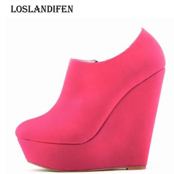 loslandifen ladies suede round toe platform ankle boots fashion plus size 34-42 women solid color wedge boots, Black
loslandifen ladies suede round toe platform ankle boots fashion plus size 34-42 women solid color wedge boots, Black