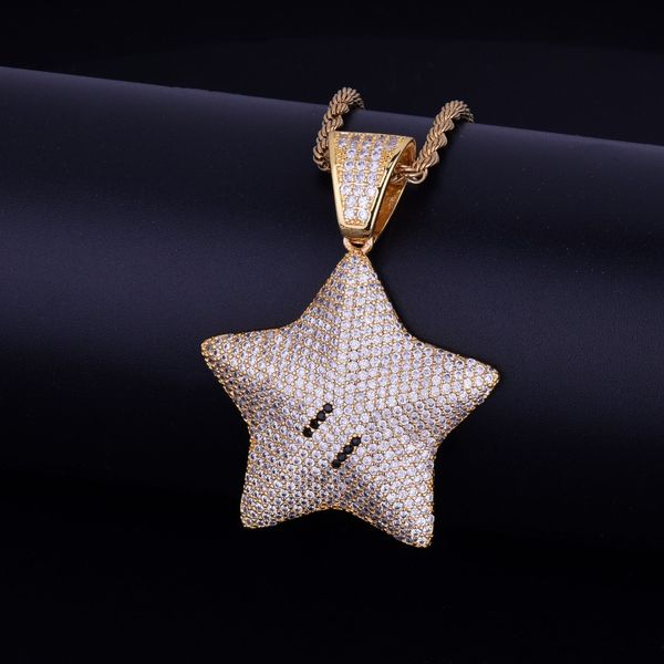 fashion star necklace & pendant with rope/cuban chain gold silver color cubic zircon men's hip hop jewelry
fashion star necklace & pendant with rope/cuban chain gold silver color cubic zircon men's hip hop jewelry