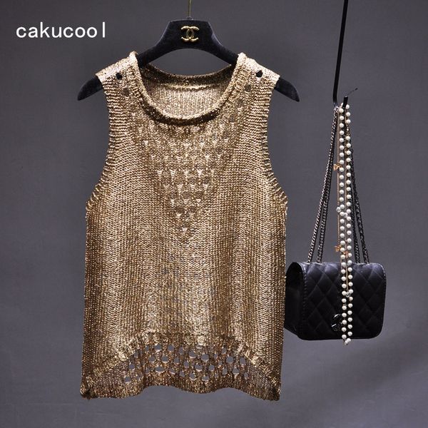 cakucool women gold lurex knit tank camis hollow out camisole holes slim bling spaghetti basic wear summer, White
cakucool women gold lurex knit tank camis hollow out camisole holes slim bling spaghetti basic wear summer, White