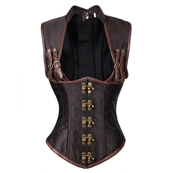 bustiers & corsets gothic jacquard waist cincher vest corset underbust button lace back bustier corselet, Black;white
bustiers & corsets gothic jacquard waist cincher vest corset underbust button lace back bustier corselet, Black;white