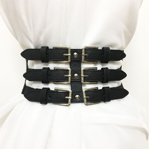 women fashion waist belt punk style black belts elastic knit patchwork pu leather new 2018 female, Black;brown
women fashion waist belt punk style black belts elastic knit patchwork pu leather new 2018 female, Black;brown