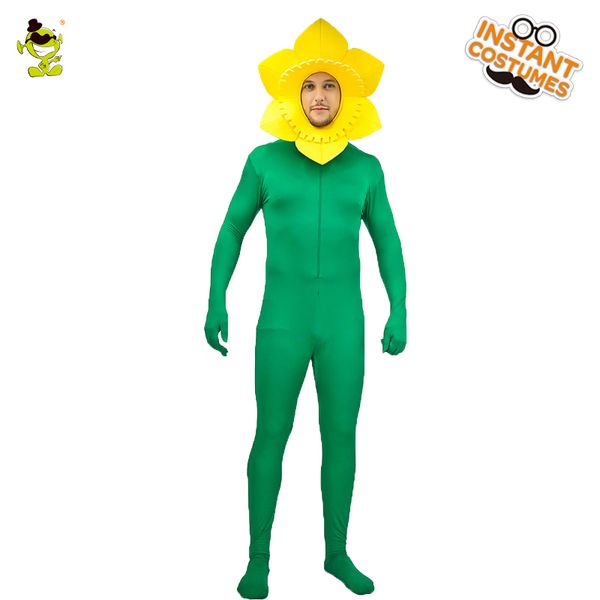 

men's christmas sunflower costume funny sunflower role play fancy dress for party light color cosplay, Black;red