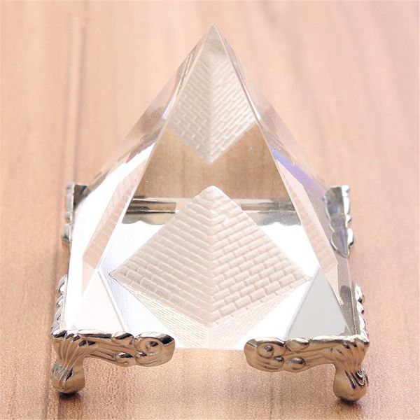 Energy Silver Crystal Glass Pyramid With Gold Stand Feng shui Egypt Egyptian figurines miniatures ornaments craft
Energy Silver Crystal Glass Pyramid With Gold Stand Feng shui Egypt Egyptian figurines miniatures ornaments craft