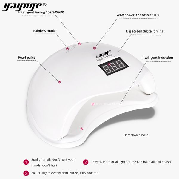 yayoge nail dryer for nails art 48w uv led lamp 4 timing modes hand and foot double-use for all types gel varnish nail polish
yayoge nail dryer for nails art 48w uv led lamp 4 timing modes hand and foot double-use for all types gel varnish nail polish