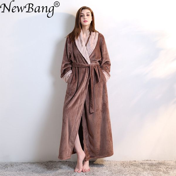 newbang brand women's bathrobe winter extra long knitted waffle flannel coral fleece bath robe thicken warm nightgown home wear, Black;red
newbang brand women's bathrobe winter extra long knitted waffle flannel coral fleece bath robe thicken warm nightgown home wear, Black;red