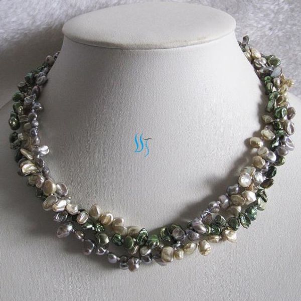 perfect natural pearl necklace,18inches 3rows small multicolor keshi pearl necklace,handmade new ing, Black
perfect natural pearl necklace,18inches 3rows small multicolor keshi pearl necklace,handmade new ing, Black