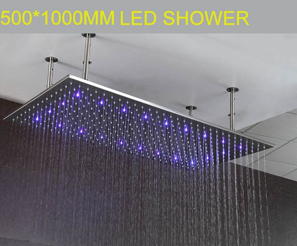 3 colors led shower head 500*1000mm rectangular hydro power led light rain shower head sus bathroom rainfall shower
3 colors led shower head 500*1000mm rectangular hydro power led light rain shower head sus bathroom rainfall shower
