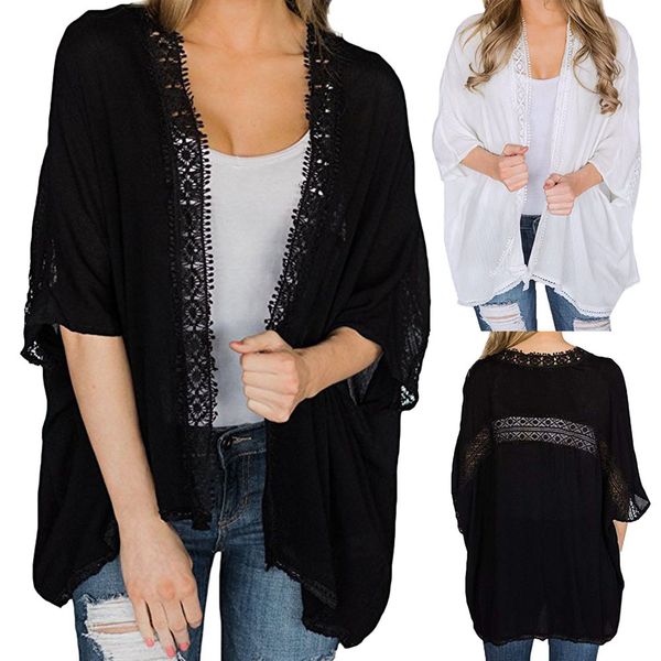 new fashion womens outwear coat women ladies lace open cape casual coat blouse kimono jacket cardigan, Black;brown
new fashion womens outwear coat women ladies lace open cape casual coat blouse kimono jacket cardigan, Black;brown