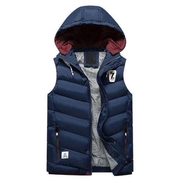 sleeveless man vest 3 colors fashion warmer winter casual coits jackets loose accessories gilet hat delachable hooded vest, Black;white
sleeveless man vest 3 colors fashion warmer winter casual coits jackets loose accessories gilet hat delachable hooded vest, Black;white