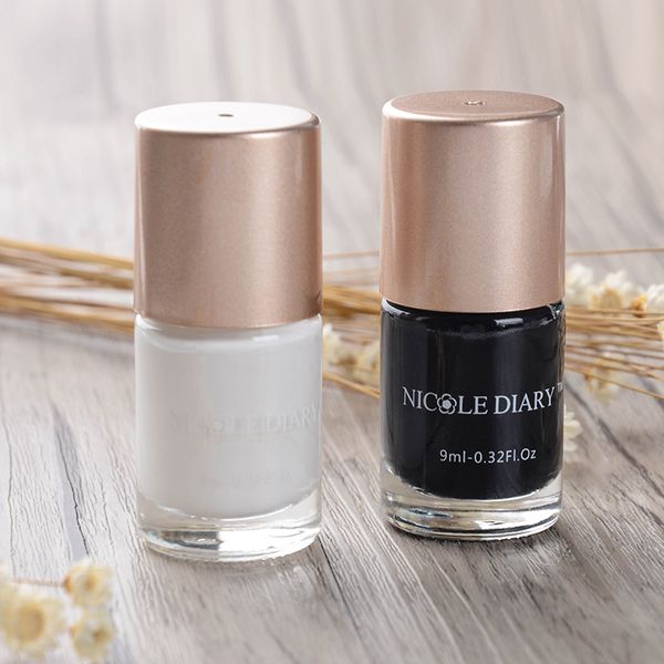 nicole diary 2 bottles 9ml nail art stamping polish black and white nail art varnish polish for beauty printing
nicole diary 2 bottles 9ml nail art stamping polish black and white nail art varnish polish for beauty printing