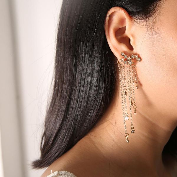 fashion long stars tassel earrings shine hanging fine earrings gold and silver accessories
fashion long stars tassel earrings shine hanging fine earrings gold and silver accessories