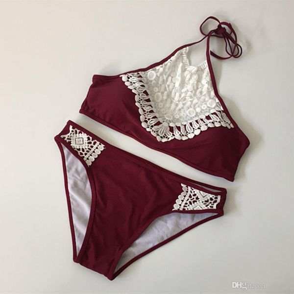 2017 low waist bikinis women maillot de bain femme swimwear wine red lace halter women biquini brazilian bikini swimsuit, White;black
2017 low waist bikinis women maillot de bain femme swimwear wine red lace halter women biquini brazilian bikini swimsuit, White;black