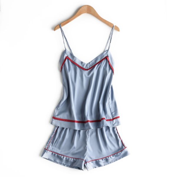 high grade silk pajamas for women summer cami and shorts two piece pajama set nightie sleepwear satin pyjamas homewear, Blue;gray
high grade silk pajamas for women summer cami and shorts two piece pajama set nightie sleepwear satin pyjamas homewear, Blue;gray