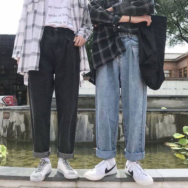 2018 new men's loose straight wide leg pants korean version of the trend hair stylist simple wild nine jeans, Blue
2018 new men's loose straight wide leg pants korean version of the trend hair stylist simple wild nine jeans, Blue