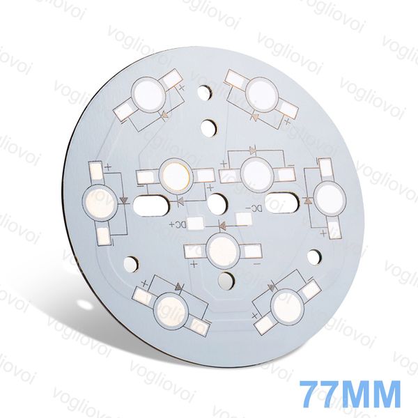 Aluminum Plate Silvery 1.5mm Thickness 77mm 9w Lighting Accessories For 1w 3w 5w High Power Beans Rgb Eub