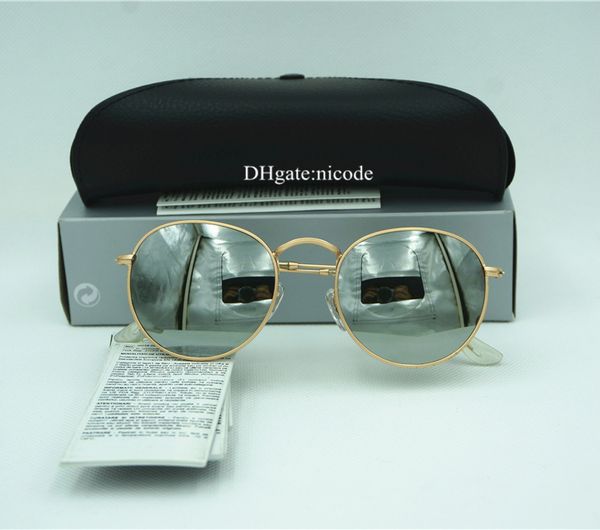 classic circle sunglasses designer brand mens womens vintage mirror uv400 retro round eyewear 51mm glass lenses black box case, White;black
classic circle sunglasses designer brand mens womens vintage mirror uv400 retro round eyewear 51mm glass lenses black box case, White;black