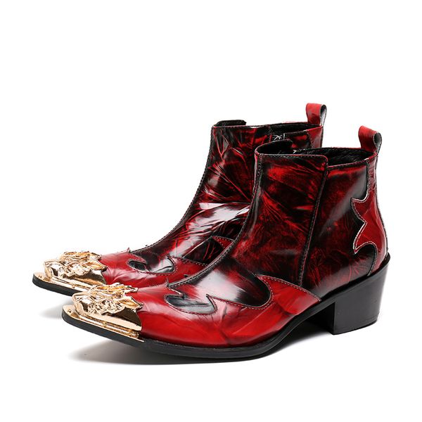 Mens fashion genuine leather boots men heels luxury metal pointed toe ankle boots red wedding shoes cowboy martin boots
Mens fashion genuine leather boots men heels luxury metal pointed toe ankle boots red wedding shoes cowboy martin boots