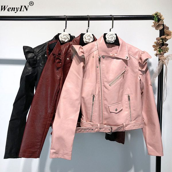 wenyin 2018 autumn winter fashion streetwear ruffles zippers pu jacket women casual coat outwear motorcycle jacket wy-593, Black
wenyin 2018 autumn winter fashion streetwear ruffles zippers pu jacket women casual coat outwear motorcycle jacket wy-593, Black