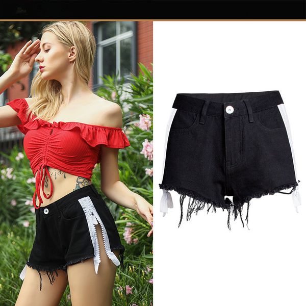 aphrodite home fake zippers denim shorts summer beach wear button high waist tassel shorts new arrival black loose jeans, Blue
aphrodite home fake zippers denim shorts summer beach wear button high waist tassel shorts new arrival black loose jeans, Blue