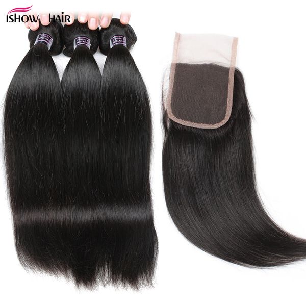 ishow 10a mink brazilian straight human hair bundles with lace closure peruvian virgin hair malaysian weave weft for women girls all ages na, Black
ishow 10a mink brazilian straight human hair bundles with lace closure peruvian virgin hair malaysian weave weft for women girls all ages na, Black