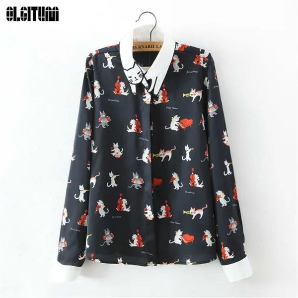 olgitum 2018 new cute cat embroidery collar vintage piano cat print blouse long sleeve shirt for women bs002, White
olgitum 2018 new cute cat embroidery collar vintage piano cat print blouse long sleeve shirt for women bs002, White
