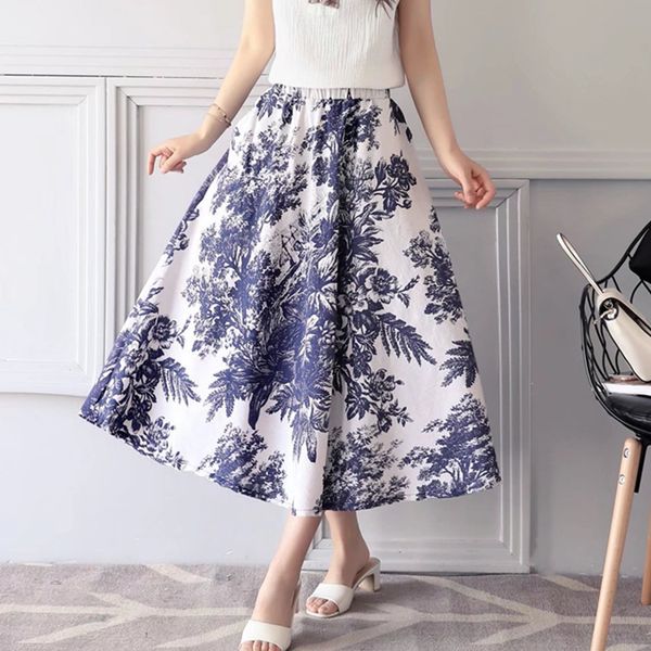 2017 summer casual long floral print women cotton linen skirts a-line midi skirt elastic waist 11 color 17-32f, Black
2017 summer casual long floral print women cotton linen skirts a-line midi skirt elastic waist 11 color 17-32f, Black