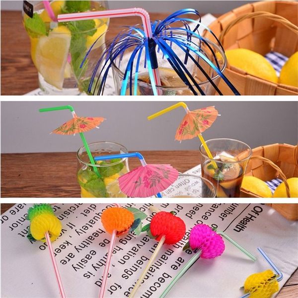 

manual art umbrella straws cocktail drinking straws wedding event holiday party supplies bar decorations disposable straws t3i0010