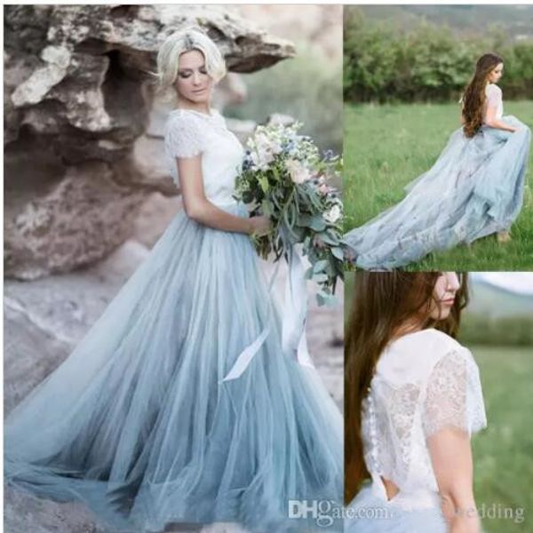 white and blue wedding dresses country western 2 pieces bridal gown summer beautiful short sleeve wedding dress
white and blue wedding dresses country western 2 pieces bridal gown summer beautiful short sleeve wedding dress