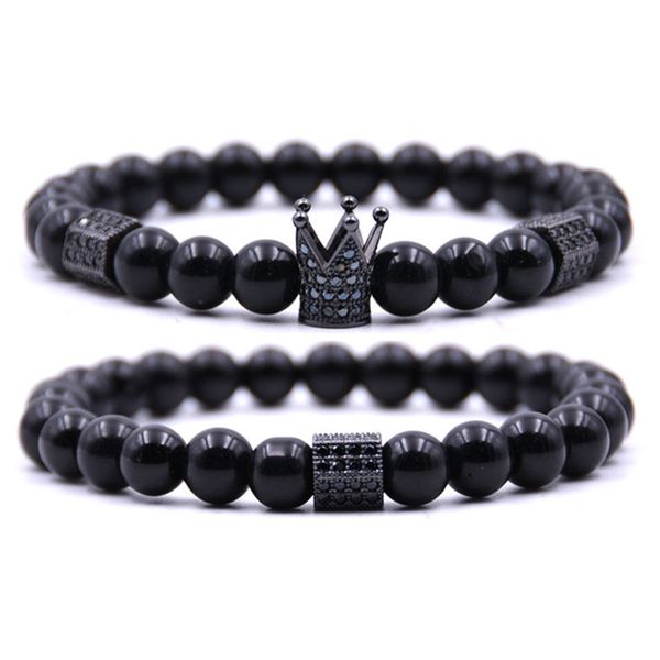 diezi 8mm natural stone beads strand bracelets 2018 new couple zircon hexagon crown charm strand bracelets women men jewelry, Black
diezi 8mm natural stone beads strand bracelets 2018 new couple zircon hexagon crown charm strand bracelets women men jewelry, Black