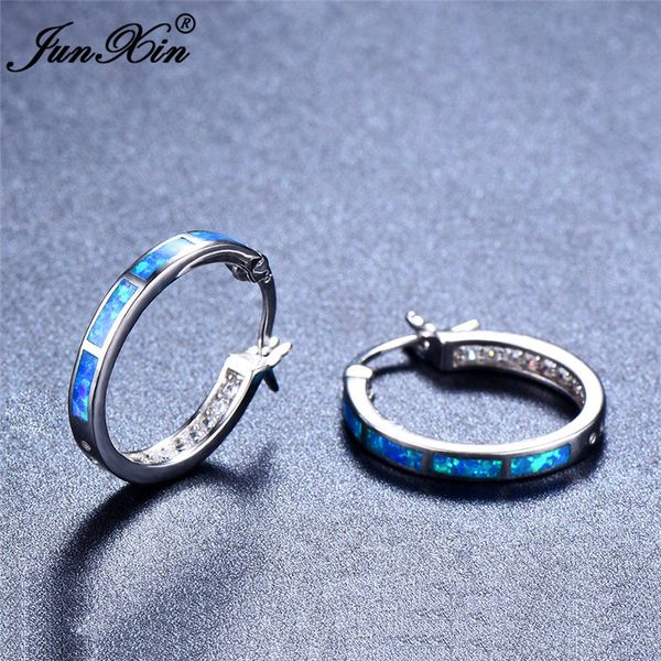 junxin bohemian girl' round hoop earrings cute blue/white opal circle earrings fashion 925 sterling silver for women, Golden;silver
junxin bohemian girl' round hoop earrings cute blue/white opal circle earrings fashion 925 sterling silver for women, Golden;silver