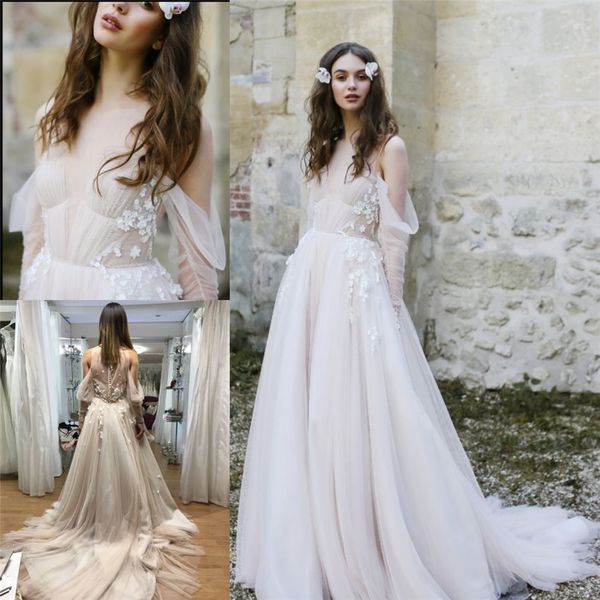 2019 boho beach свадебные платья line кружева аппликация свадебное платье румяна розовый тюль sweep поезд свадебные платья, White
2019 boho beach свадебные платья line кружева аппликация свадебное платье румяна розовый тюль sweep поезд свадебные платья, White