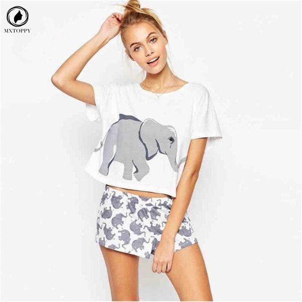 2018 summer new european and american cute elephant pattern printing fashion wild short-sleeved t-shirt female, White
2018 summer new european and american cute elephant pattern printing fashion wild short-sleeved t-shirt female, White