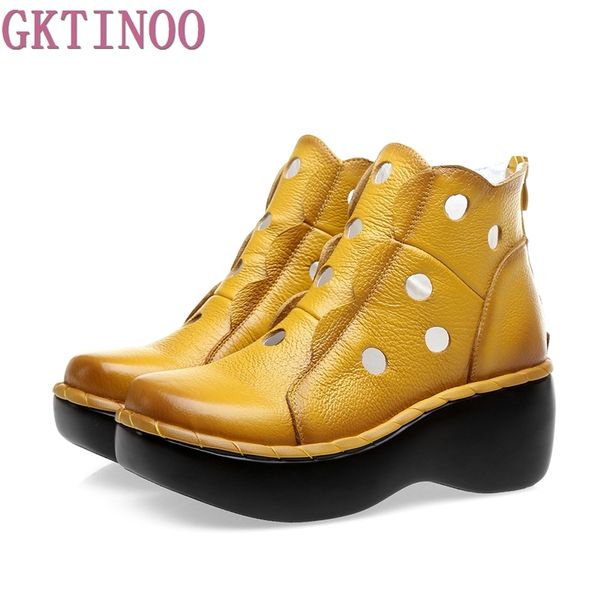 genuine leather women summer boots platform wedges round toes cut out hole ankle boots vintage woman shoes, Black
genuine leather women summer boots platform wedges round toes cut out hole ankle boots vintage woman shoes, Black