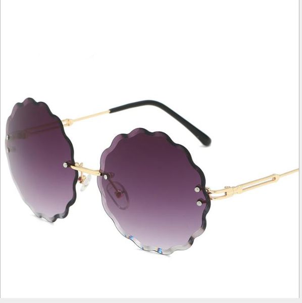 personality flower frameless sunglasses lady gradual change round frame sunglasses, White;black
personality flower frameless sunglasses lady gradual change round frame sunglasses, White;black