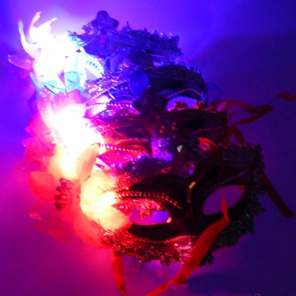led light flashing masquerade venetian halloween lace flower eye masks party props
led light flashing masquerade venetian halloween lace flower eye masks party props