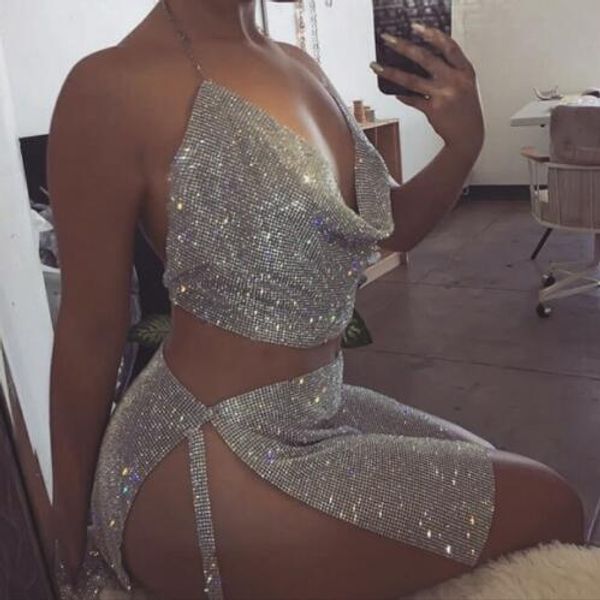 sequined outfits halter backless rhinestone crop mini skirt two piece set crystal diamonds party club wear gold silver, Gray
sequined outfits halter backless rhinestone crop mini skirt two piece set crystal diamonds party club wear gold silver, Gray