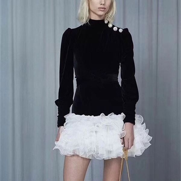 women fashion mini-dress full sleeve 2018 winter dress black velvet party dress lace pattern lday elegant vestidos, Black;gray
women fashion mini-dress full sleeve 2018 winter dress black velvet party dress lace pattern lday elegant vestidos, Black;gray
