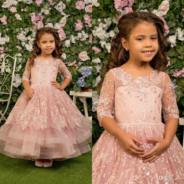 blush pink lace 2019 flower girl dresses ball gown half sleeves little girl wedding dresses vintage pageant dresses gowns, White;blue
blush pink lace 2019 flower girl dresses ball gown half sleeves little girl wedding dresses vintage pageant dresses gowns, White;blue