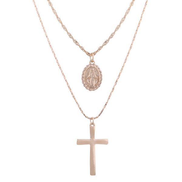 2pcs set jesus necklace classic cross our lady pendant necklaces for women gift charm jewelry wholesale g344q, Silver
2pcs set jesus necklace classic cross our lady pendant necklaces for women gift charm jewelry wholesale g344q, Silver