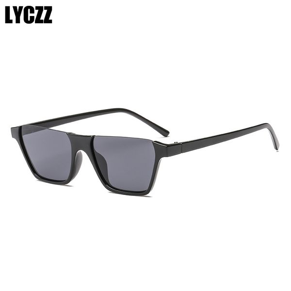 

lyczz 2018 semi-rimless sunglasses women brand designer square sun glasses for men cat eye fashion sunglass vintage oculos uv400, White;black