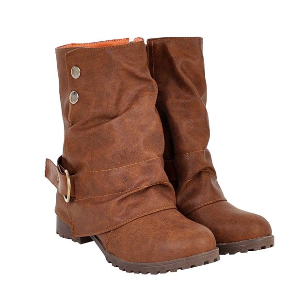 fashion artificial leather patchwork boots for women flat mid-calf boots spring autumn women black shoes
fashion artificial leather patchwork boots for women flat mid-calf boots spring autumn women black shoes