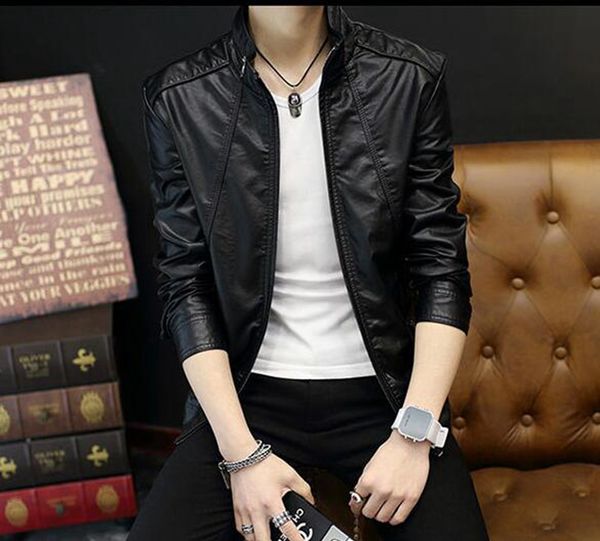 men spring autumn european and american fashion leisure han version new boutique personality handsome young leather jacket s-3xl, Black
men spring autumn european and american fashion leisure han version new boutique personality handsome young leather jacket s-3xl, Black