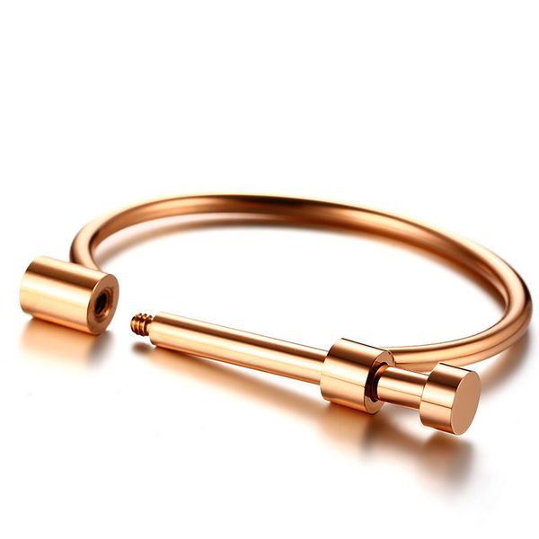 Women Shackle Screw Cuff Bracelet Gold Color Stainless Steel Bangle Bracelet Female Love
Women Shackle Screw Cuff Bracelet Gold Color Stainless Steel Bangle Bracelet Female Love